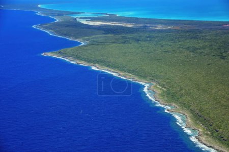 Aerial view of Ouvea Island, New Caledonia. Ouvea is a commune in the Loyalty Islands Province.