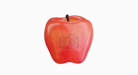 Téléchargez les photos : Pomme Rouge isolée sur fond blanc, concept d'alimentation saine, rendu 3D - en image libre de droit
