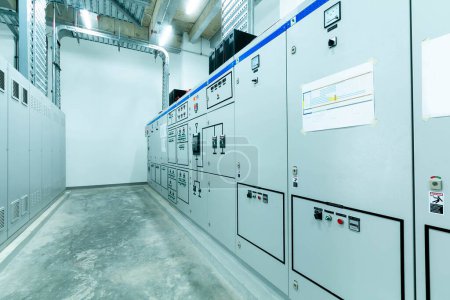 Photo for Switchgear,Industrial electrical switch panel at substation of power plant - Royalty Free Image