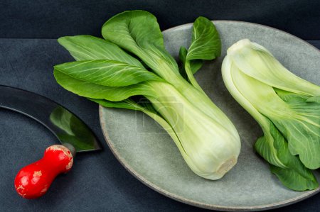 Photo for Fresh Bok Choy or Chinese cabbage on the table - Royalty Free Image