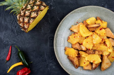 Photo for Deep-fried Tofu with pineapple and chili. Indonesia Dish - Royalty Free Image