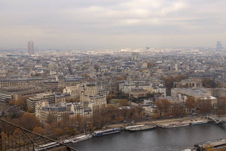 Photo for Views of the landscape of the city of Paris and the Seine River, photo taken from the Eiffel Towe - Royalty Free Image
