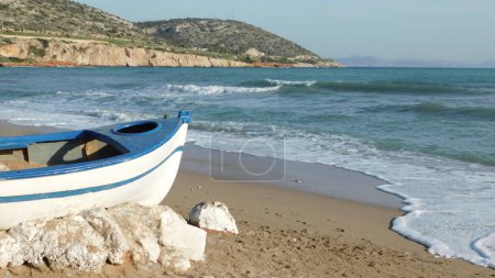 Photo for View of the beach and coastline of the bay of Varkiza in Attica, Greece - Royalty Free Image