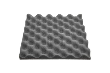 Photo for Dampening Acoustical Foam in Music Studio. Close up of Sound Absorbing Sponge in Recording Studio. Acoustic Foam Detail. Gray foam sponge texture background - Royalty Free Image