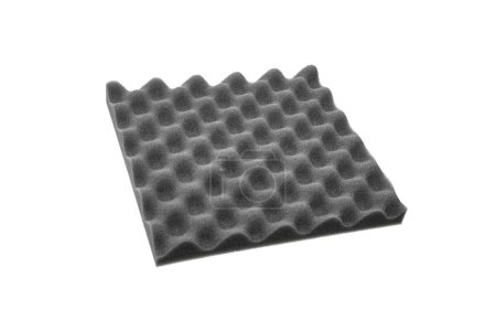 Photo for Dampening Acoustical Foam in Music Studio. Close up of Sound Absorbing Sponge in Recording Studio. Acoustic Foam Detail. Gray foam sponge texture background - Royalty Free Image