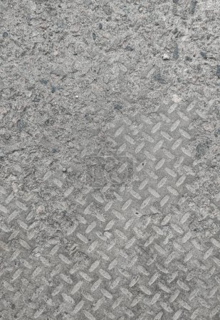 Photo for Texture and background of old flat dry concrete surface with diamond pattern and signs of light wearing. - Royalty Free Image