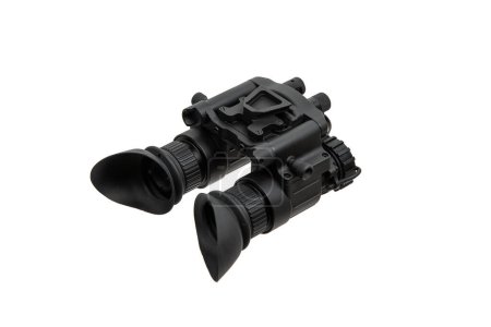 Night vision device. A special device for observing in the dark. Equipment for the military, police and special forces.  Isolate on a white background.