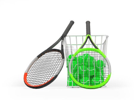 Téléchargez les photos : Jeu d'illustration 3D de grand tennis pour le jeu d'entraînement sur fond blanc avec ombre - en image libre de droit