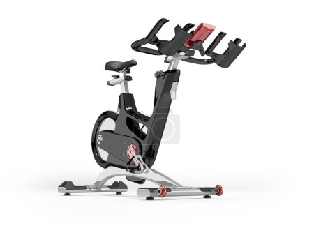 3d illustration semi-professional exercise bike upright for exercise isolated on white background with shadow