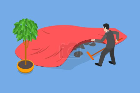 Illustration for 3D Isometric Flat Vector Conceptual Illustration of Trouble Postponing, Delay Issue Solution - Royalty Free Image