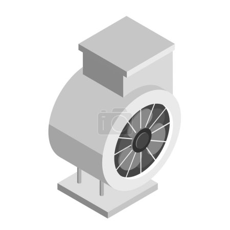 Téléchargez les illustrations : Ensemble vectoriel plat 3D isométrique d'articles de système de conduit d'air, de ventilation, de refroidissement et de nettoyage. Point 1 - en licence libre de droit