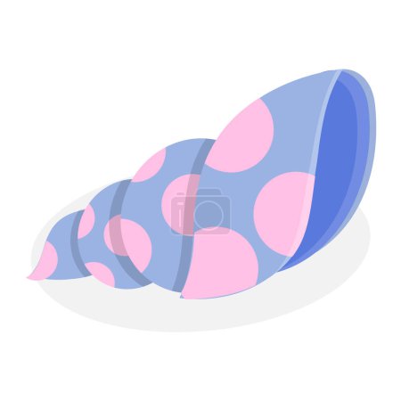 Illustration for 3D Isometric Flat Vector Set of Seashells, Ocean Cockleshells. Item 5 - Royalty Free Image