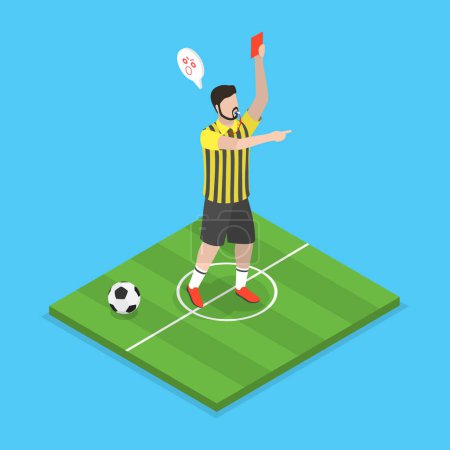 Illustration for 3D Isometric Flat Vector Illustration of Soccer Judge, Football Referee - Royalty Free Image