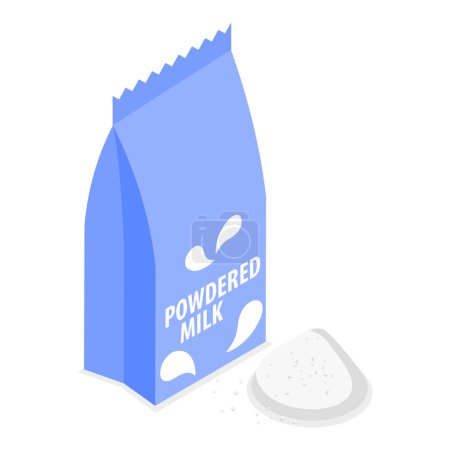 Illustration for 3D Isometric Flat Vector Set of Baby Food Items, Feeding Supplies. Item 5 - Royalty Free Image