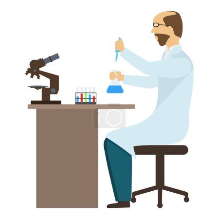 Illustration for Set of Characters Carrying Out Scientific Researches. Vector Illustration.. Item 5 - Royalty Free Image