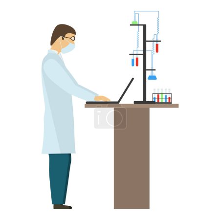 Illustration for Set of Characters Carrying Out Scientific Researches. Vector Illustration.. Item 1 - Royalty Free Image