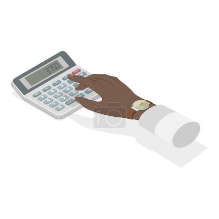Ilustración de Ilustración plana isométrica 3D de los gestos de las manos, sistema de las finanzas. Punto 7 - Imagen libre de derechos