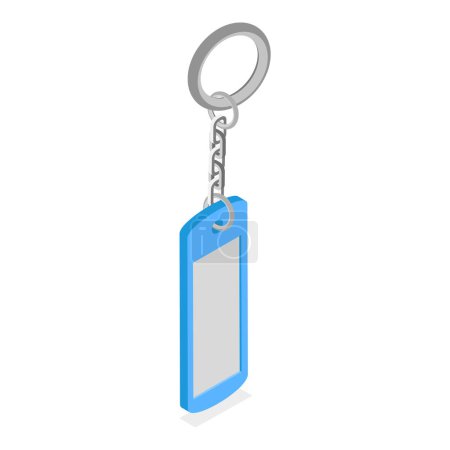 Illustration for 3D Isometric Flat Vector Set of Keychains, Breloques or Trinkets. Item 2 - Royalty Free Image