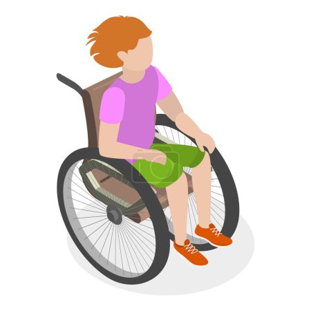 Illustration for 3D Isometric Flat Vector Illustration of Children With Cerebral Palsy, Support for Kids with Health Problems. Item 3 - Royalty Free Image