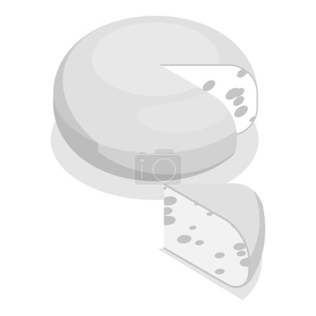 Illustration for 3D Isometric Flat Vector Set of Cheese Set, Organic Fresh Food. Item 2 - Royalty Free Image