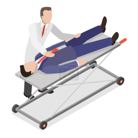 Téléchargez les illustrations : 3D Isometric Flat Vector Illustration of Urgence Care, Paramedics. Point 2 - en licence libre de droit
