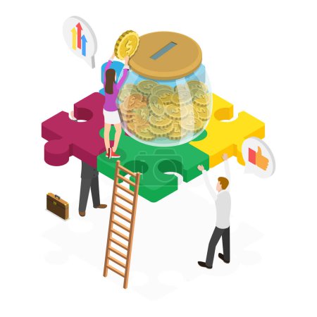 3D Isometric Flat Vector Illustration of Trading Strategies, Business Models. Point 3