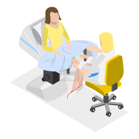 3D Isometrische Flat Vector Illustration der In-vitro-Fertilisation, künstliche Schwangerschaft. Punkt 4
