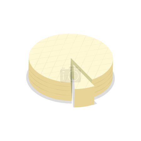 Conjunto de vectores planos isométricos 3D de conjunto de queso, alimentos frescos orgánicos. Punto 5.