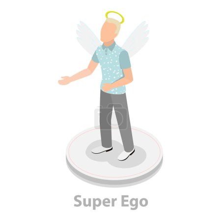 3D Isometric Flat Vector Illustration of Id, Ego, And Superego, Psychology Models. Point 1