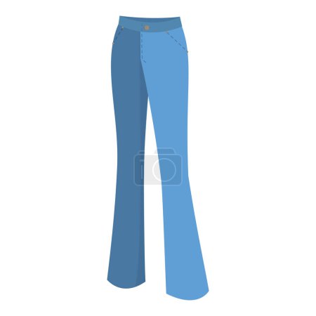 3D Isometric Flat Vector Set of Jeans Styles, Fashion Pants. Item 7