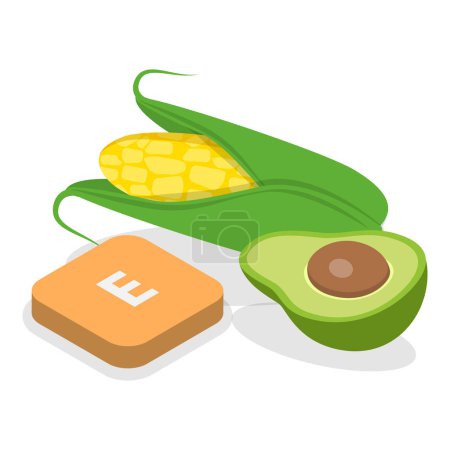 3D Isometric Flat Vector Illustration of Vitamins And Minerals, Healthy Food Supplements. Item 8