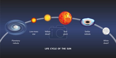 3D Isometrische Flat Vector Illustration der Evolution von Sternen Astronomie, Sonnenlebenszyklus