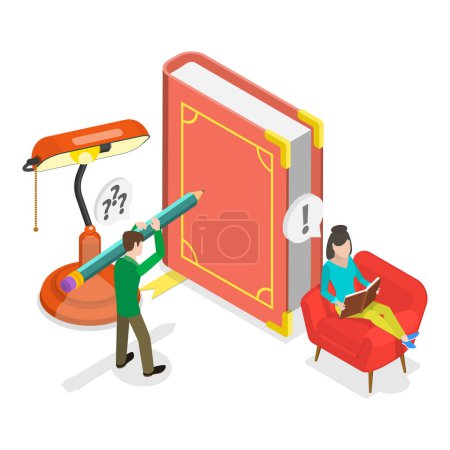 3D Isometric Flat Illustration of Back To School, Education as Process of Gaining Knowledge. Item 3