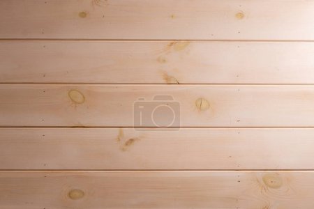 Photo for Sheathing the wall with a wooden pine board. Creative vintage background. - Royalty Free Image