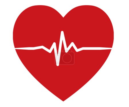 Téléchargez les photos : Symbole d'électrocardiogramme dans le cœur - en image libre de droit