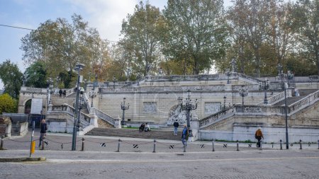 Photo for Bologna, Italy - 18 Nov, 2022: Scalinata del Pincio historic stairway - Royalty Free Image