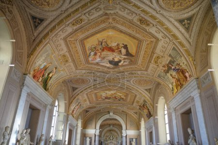 Photo for Rome, Italy - 26 Nov, 2022: Galleria degli Arazzi (Tapestry gallery), of the Vatican Museums, Vatican city - Royalty Free Image