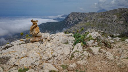 Photo for Mallorca, Spain - 11 June, 2023: Views of the Mediterranean sea and Tramuntana Mountains from Puig Caragoli, Mallorca - Royalty Free Image