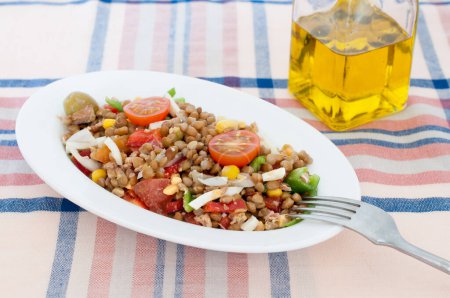 Téléchargez les photos : Délice de la salade de lentilles : un ajout savoureux et nutritif à une alimentation saine - en image libre de droit