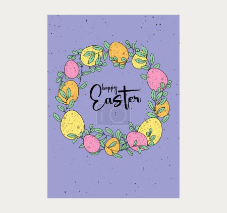 Illustration for An Easter Egg Hunt Flyer with Floral. - Royalty Free Image
