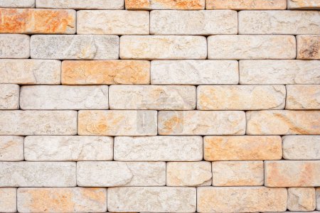 Photo for Wall of white brick. modern masonry background. decorative pattern - Royalty Free Image