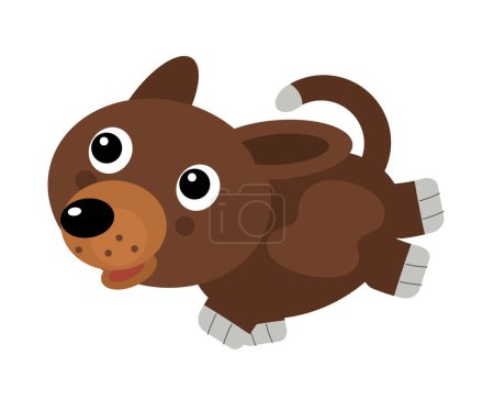 Téléchargez les photos : Dessin animé chien heureux animal isolé illustration pour enfants - en image libre de droit
