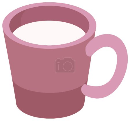Téléchargez les photos : Scène de dessin animé avec tasse pour café ou thé illustration isolée pour enfants - en image libre de droit