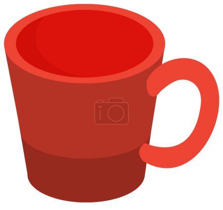 Téléchargez les photos : Scène de dessin animé avec tasse pour café ou thé illustration isolée pour enfants - en image libre de droit