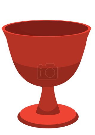 Téléchargez les photos : Dessin animé tasse en céramique ou pot de fleurs illustration isolée pour enfants - en image libre de droit