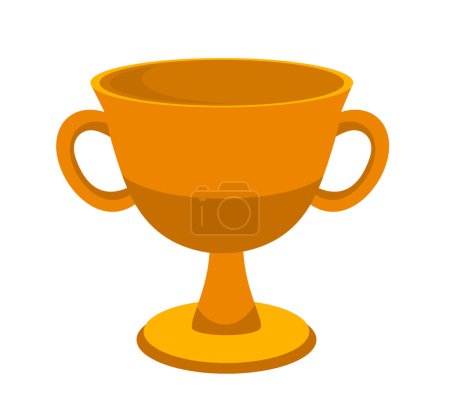 Photo for Cartoon shiny championship cup isolated illustration for children - Royalty Free Image