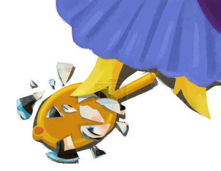 Foto de Escena de dibujos animados con algún pie en espejo roto ilustración aislada para niños - Imagen libre de derechos