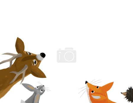 Photo for Cartoon scene with animals on white background illustration for children - Royalty Free Image