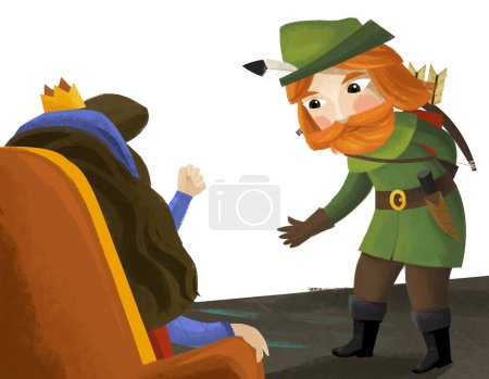 Photo for Cartoon scene with queen and knight illustration for children - Royalty Free Image