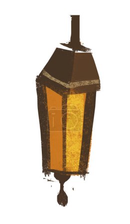 Foto de Escena de dibujos animados con ilustración de farola o lámpara de casa para niños - Imagen libre de derechos